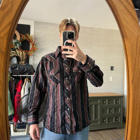 Wrangler Pearl Snap Western Shirt L - Picture 6 of 6